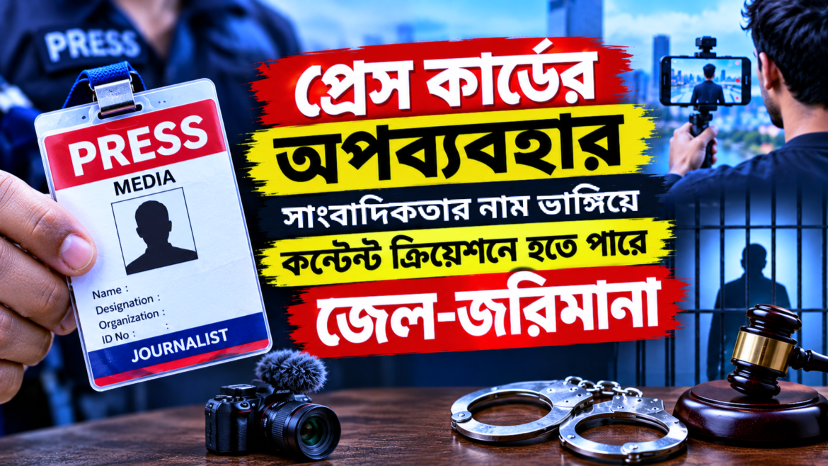 প্রেস কার্ডের অপব্যবহার ও সাংবাদিকতার নাম ভাঙিয়ে কন্টেন্ট ক্রিয়েশনে হতে পারে জেল-জরিমানা